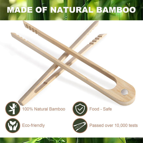 1 Set Bamboo Toaster Tongs & Toast Tongs for Cooking